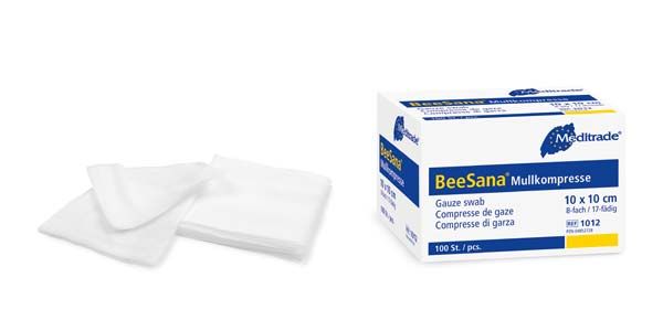 BeeSana 1012 Mullkompressen 10x10 cm unsteril 8-fach 04852728